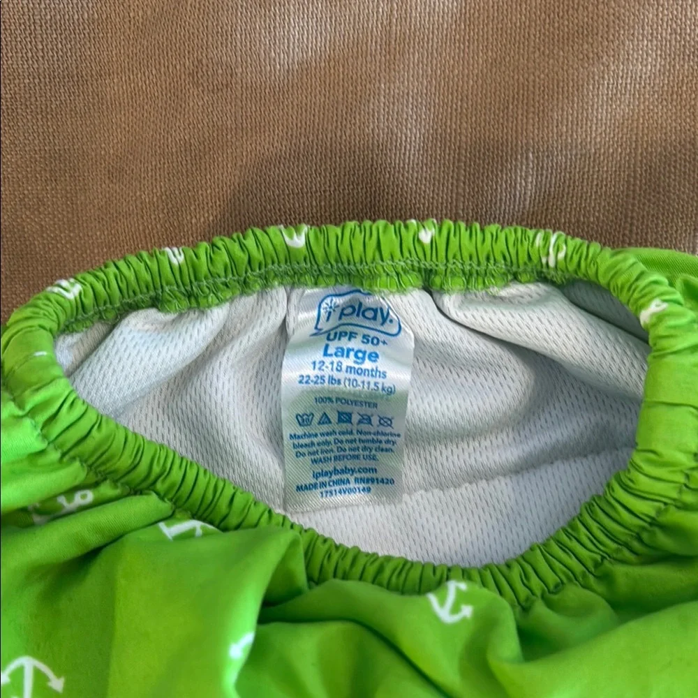 Green Anchor Print Kids Diaper Cover